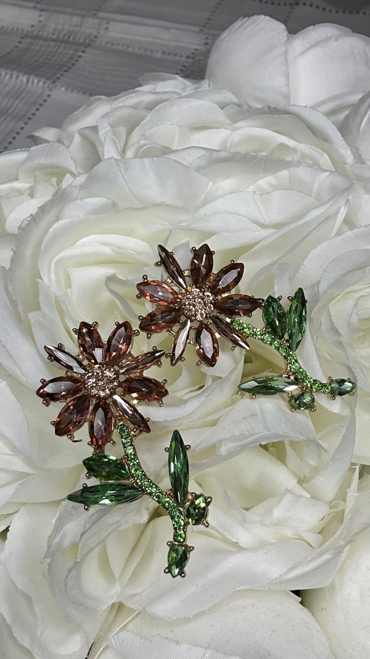 Luxe Pink Daisy Crystal Earrings