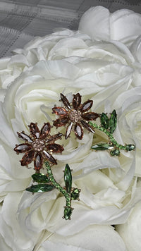 Luxe Pink Daisy Crystal Earrings