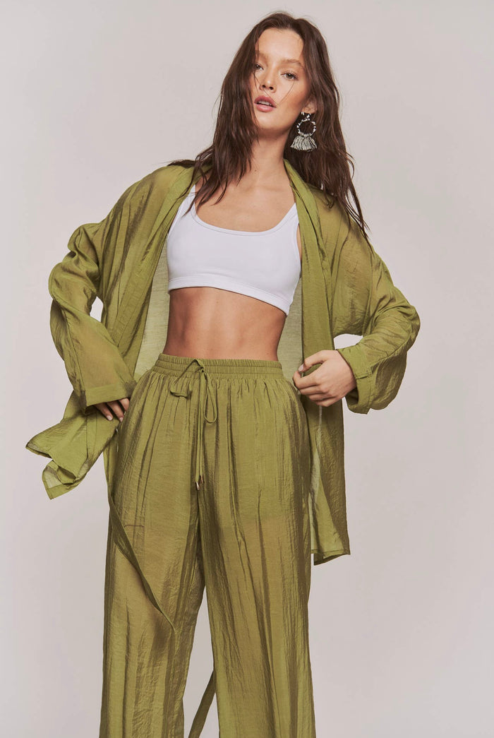 Green Martini Cardigan & Pant Ensemble