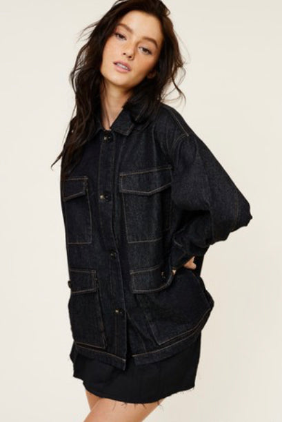 Bianca Edgy Oversized Denim Jacket