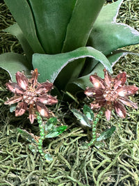 Luxe Pink Daisy Crystal Earrings