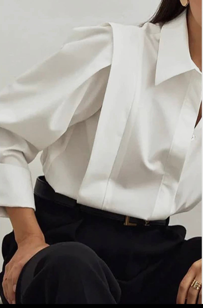 Saint Elegance Long Sleeve with Pleated Detailing Top