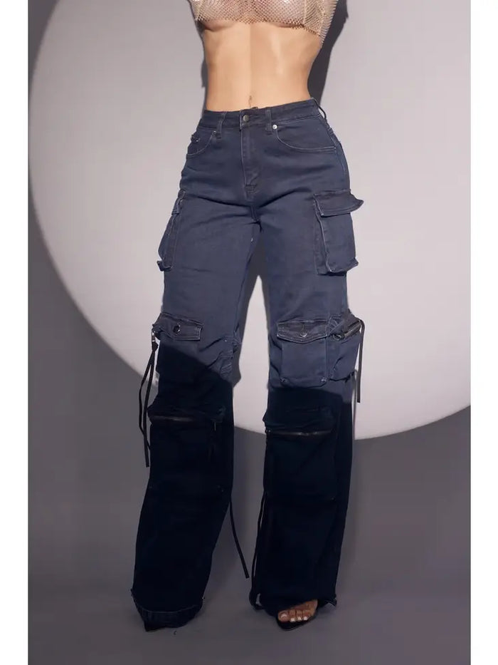 Luxe Navy Cargo with Suede Accents