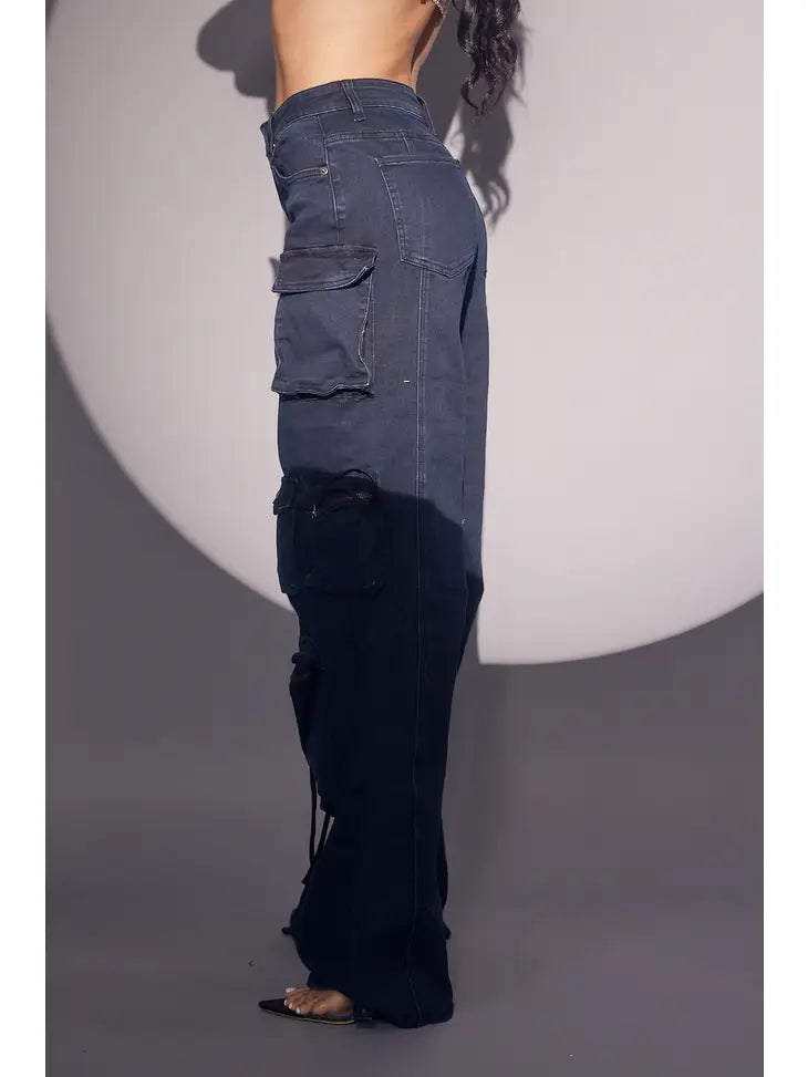 Luxe Navy Cargo with Suede Accents