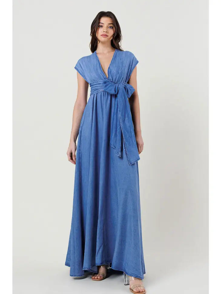 Classic Denim Wrap Dress